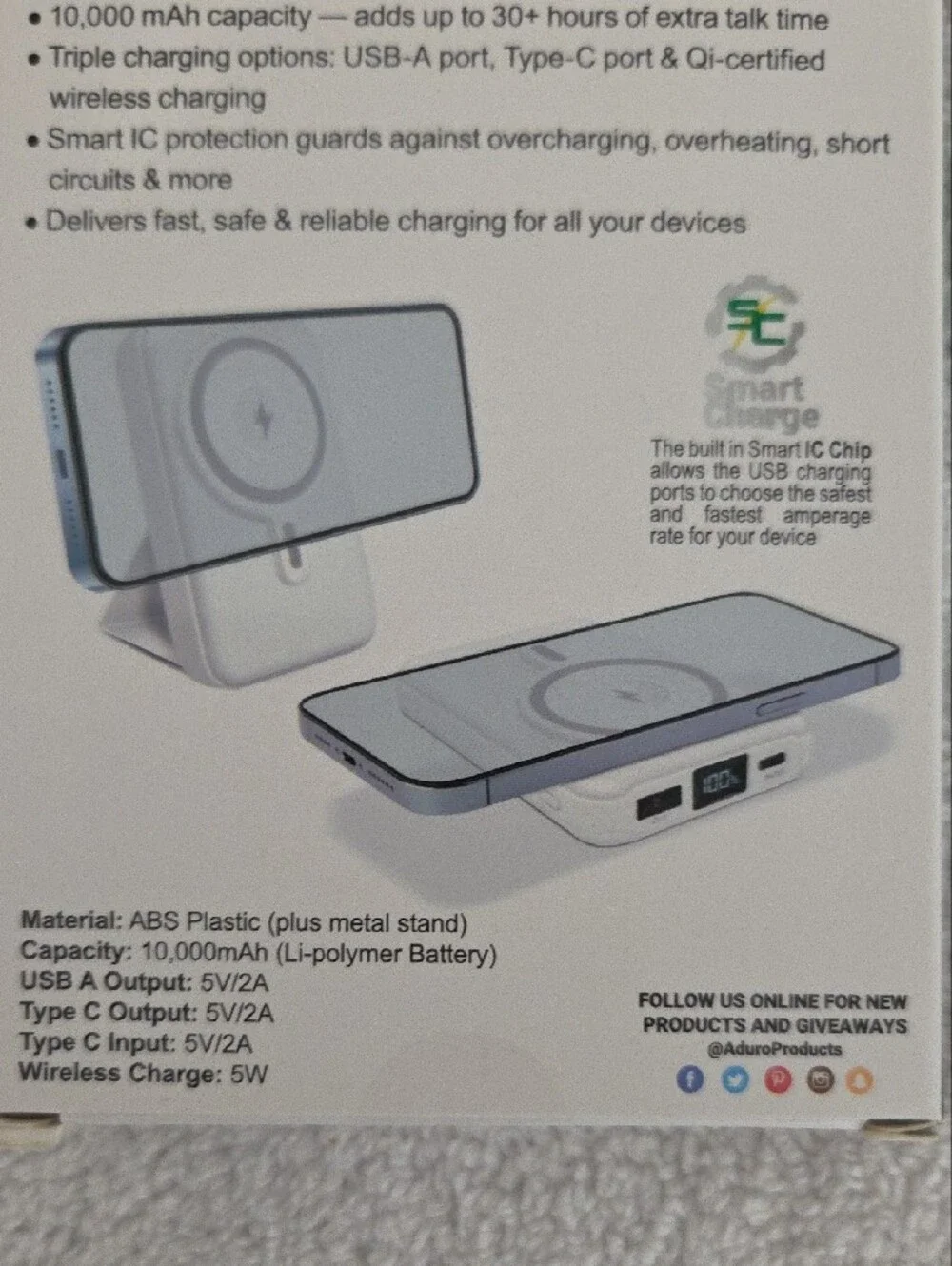 Theory Power MAG Plus Wireless Charging Battery Pack - White